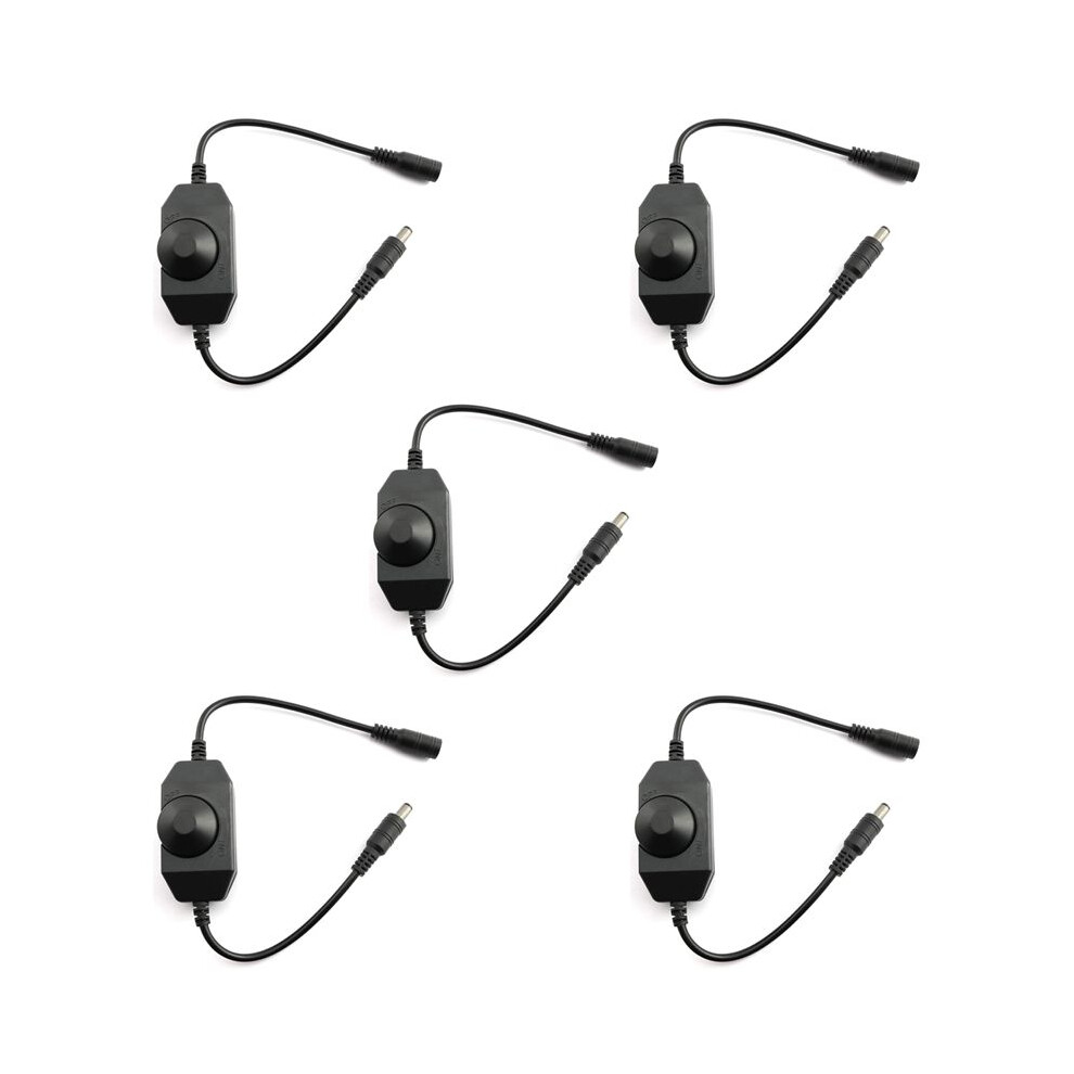 5X Led Bar Light Dimmer, 12V-24V 6A Dimmer Suitable For Led Bar Light, Led Rope Light 3528, 5050, 5630(Black) 6031015896658