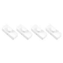 4X Inline LED Dimmer , Built-In Rotary /OFF and Knob Control Dimmer for Dimmable 3-100W LED/Incandescent White