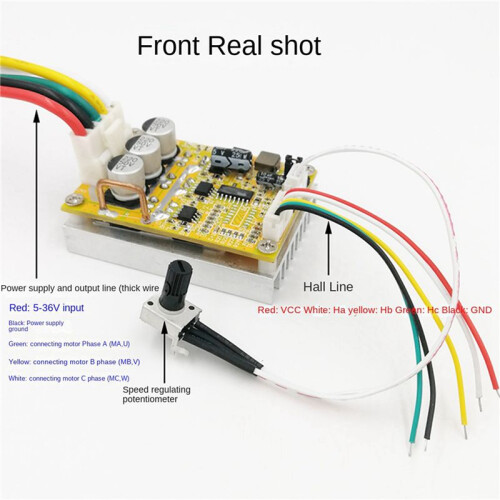 2Pcs  5-36V 350W BLDC Three-Phase Brushless (with Hall) Motor Controller Brushless Sensor Motor Driver 2