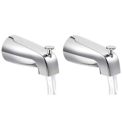 2X Bico de Banheira de Banheiro, Montagem Frontal de Parede de Alcance de 5 1/4 Polegadas com Desviador de Chuveiro 1/2 Polegadas IPS Rosca Interna