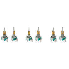 6 Piezas EC11EBB24C03 Codificador de Doble Eje con Interruptor 30 NúMero de Posicionamiento 15 Manija de Punto de Pulso 25Mm