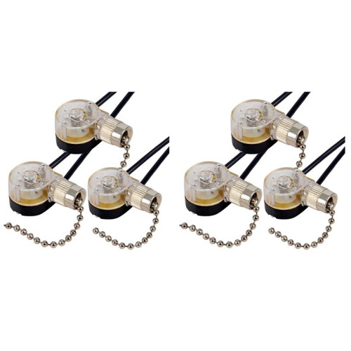 6Pack Ceiling Fan Light  ZE-109 Fan  Ceiling Pull Chain  Replacement (Nickel)