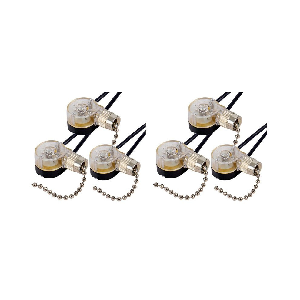 6Pack Ceiling Fan Ze-109 Fan Ceiling Pull Chain Replacement (Nickel) Light 6033692576175