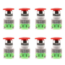 8X Red Mushroom Cap 1NO 1NC DPST Emergency Stop Push Button AC 660V 10A
