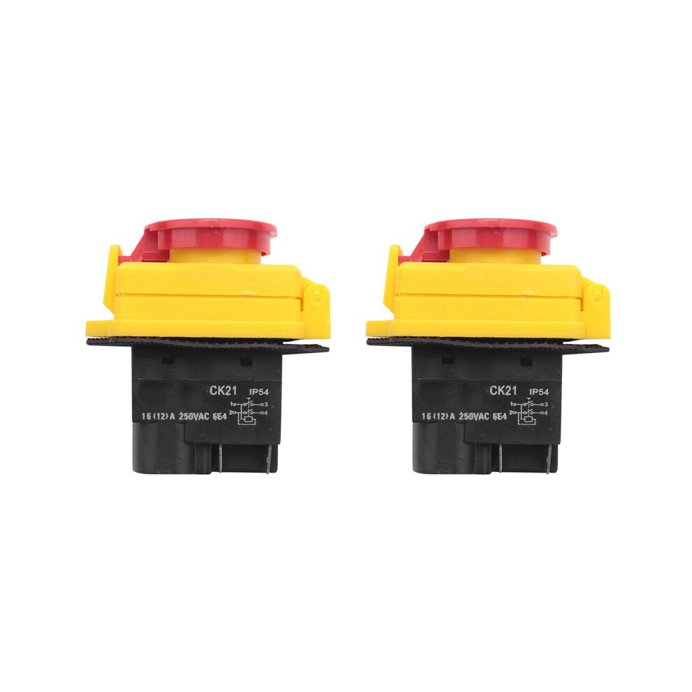 2X 250V 16A Ip54 Start Stop No Volt Release With Emergency Stop Push Button Electromagnetic Off 6032985001769
