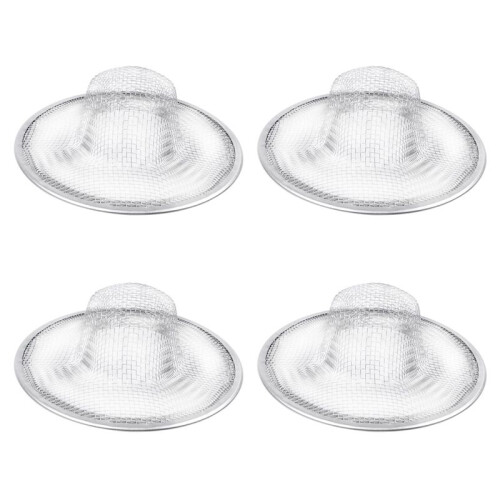 4X Stainless Steel Drainer Basin Filter Mesh Sink Strainer 3.5 Inch Top Diameter