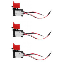 3X Interruptor de Gatillo de Taladro Eléctrico Ajustable Negro CW / CCW Interruptor de CC de 7.2V-24V
