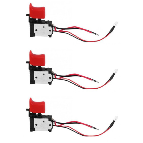 3X Black Adjustable CW/CCW Electric Drill Trigger  7.2V-24V