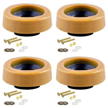 4X Toilet Wax Ring Kit for Floor Outlet Toilets New Install or Re- with Flange and Bolts