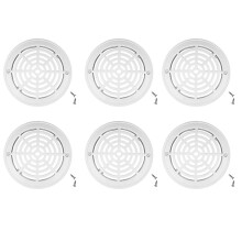 6pcs 8Inch Pool Main Drain Cover the Top Grate Bottom Mounting Plates White Replacement Pool Drain Cover