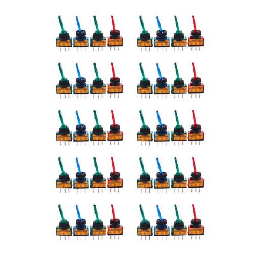 40PC 12V  20A LIGHT ILLUMINATED KIPPSCHALTER STEUERUNG AUTO BOOT DASH SPST auf / OFF