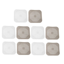 10X Square Drain Cover for Shower Drain Hair Catcher Flat Silicone Plug with Suction Cups