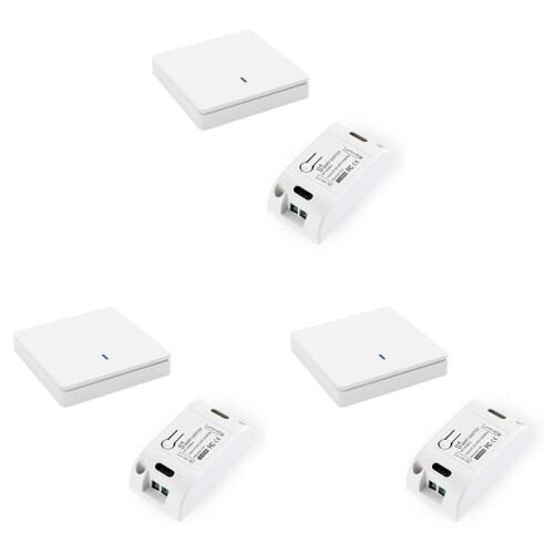 3X Wireless  Light  RF 433MHz Lighting Control Intelligent  AC 90-250V 10A Module( 1 W and 1 C)
