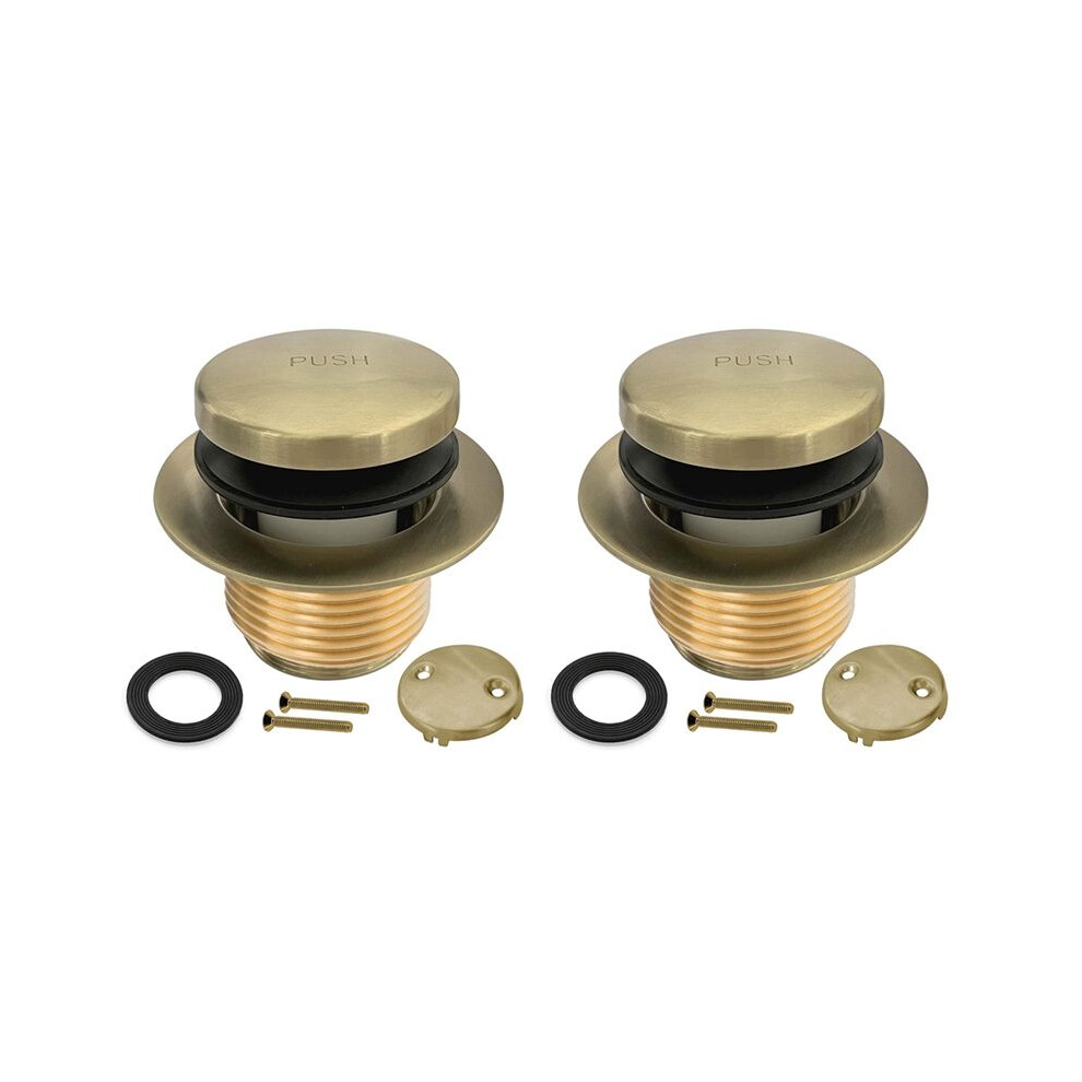 2X Bathtub Drain Gold Tip Toe Bath Tub Drain Kit With Two-Hole Overflow Faceplate, Bath Tub Drain Set 4711290831538