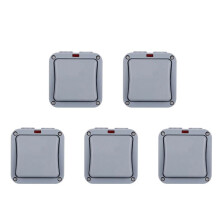 5X Interrupteur ÉLectrique Mural IP66 220V LumièRe Etanche Bouton de SéCurité sur Off avec Fixation Nuit dans L'Alimentation Pc(A)