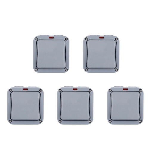 5X IP66 Wall Electrical  220V Light Waterproof  Off Security Button with Fixation Night in the Pc Power(A)