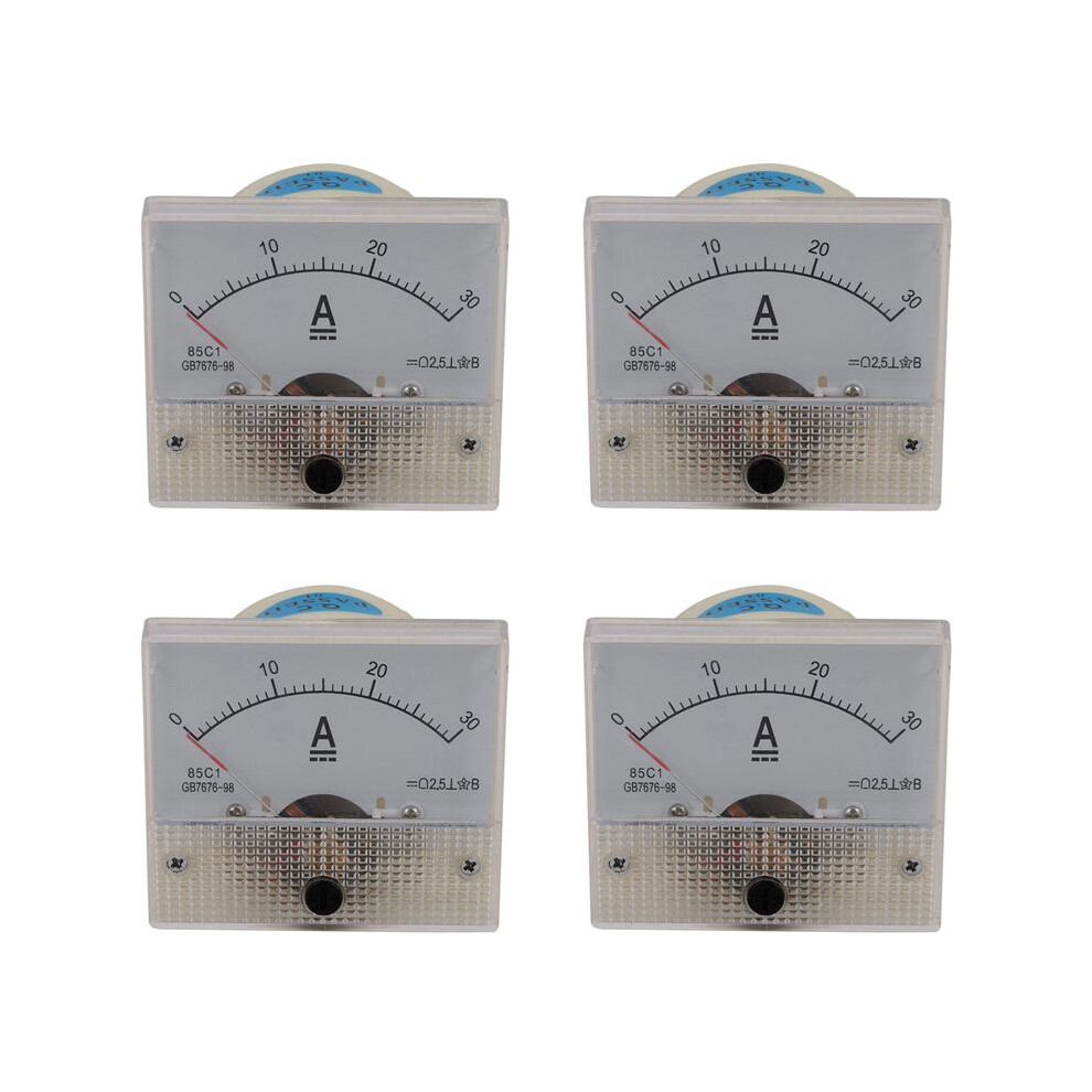 4X 85C1-A Analog Ampere Meter Panel Meter Gauge 30A Amp Gauge Current Mechanical Ammeters 4712094680315