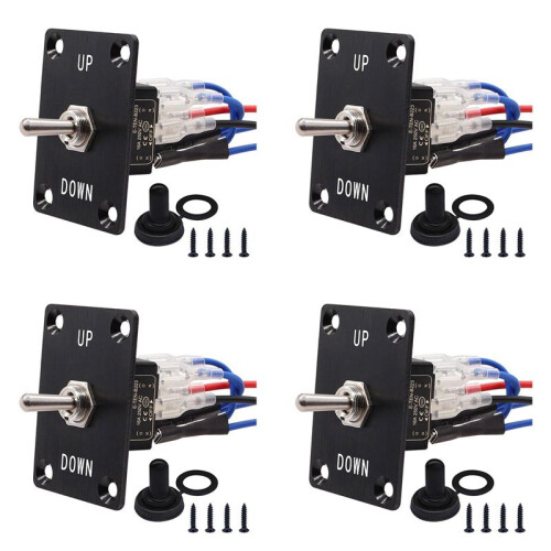 4X Rocker Toggle Switches Momentary 6 Pin 3 Position ()-Off-()/Down Polarity Reverse  with Panel