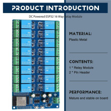 3X Module de Relais 16 Canaux Alimentation DC5-12V Carte de Développement ESP32 Module de Développement Secondaire ESP32-WROOM