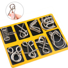 Metal Brain Teaser Puzzles Set 8 Pack for Kids and Adults, Durable IQ Games Boost Problem Solving
