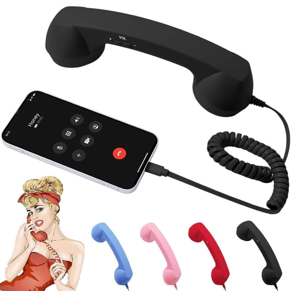 Retro Phone Handset With Typec Cable, Vintage Telephone Receiver For Clear Audio And Comfort 9092120874129
