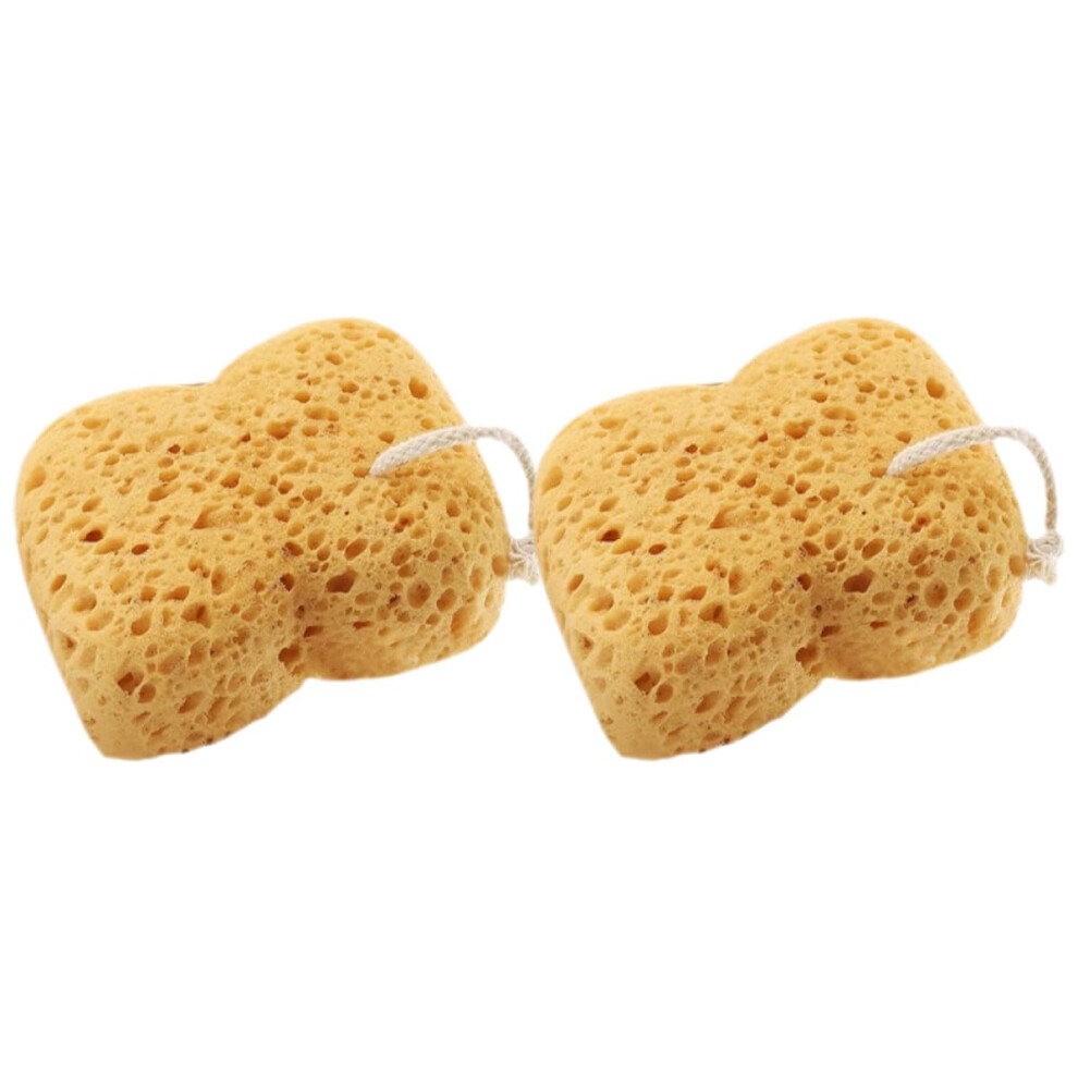2PCS Body Exfoliating Sponge Natural Honeycomb Gentle Shower Scrubber for Dead Skin Removal