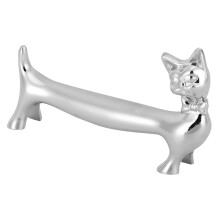 Cat Pattern Chopstick Holder with Charming Cat Design, Zinc Alloy Utensil Rest for Dining Table
