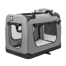 KCT Medium Grey Fabric Pet Carrier Travel Transport Bag for Cats and Dogs