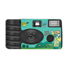 Vintage Film Camera with Preloaded Color Film, Retro 35mm Point and Shoot for Travel Photography
