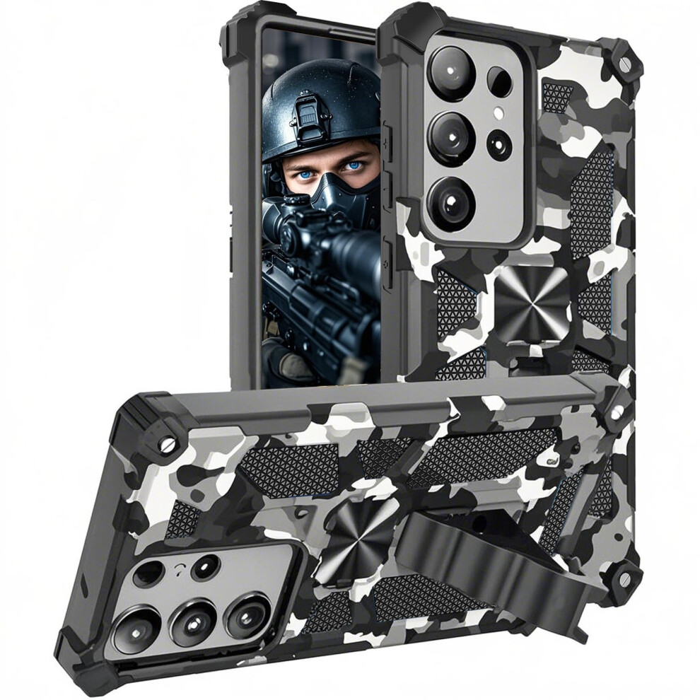 Shockproof Case With Kickstand, Military Grade Protective Cover For Samsung Galaxy S25 Ultra Black 9169991086798