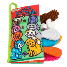 Baby Soft Animal Tails Activity Cloth Book with Crinkle Fabric, Kitty Tails