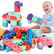 Baby Building Blocks Soft Montessori Sensory Set for 6 Months+ HeatResistant Silicone Bath Toy 50/20 Pcs