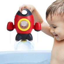 Bath Toys for Toddlers with Dunk and Launch Rocket, Rotating Dome Fountain and Water Spray