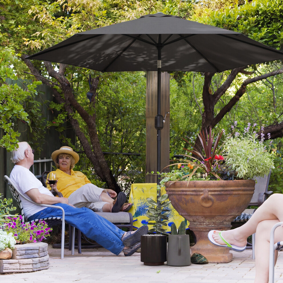 Outsunny 2.6M Garden Parasol Umbrella With Aluminium Pole, Tilt, Crank