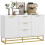 Homcom HOMCOM Sideboard Storage Cabinet with Adjustable Shelves, White 2