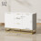 Homcom HOMCOM Sideboard Storage Cabinet with Adjustable Shelves, White 3