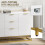 Homcom HOMCOM Sideboard Storage Cabinet with Adjustable Shelves, White 7