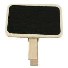 Mini Chalkboard Clips with Wooden Clip Set of 12 Black Reusable Labels for Kitchen Jars