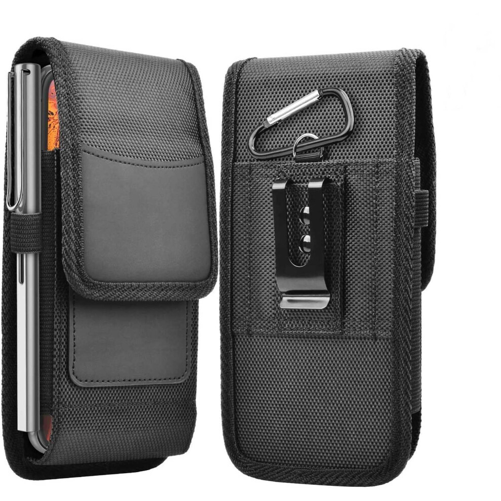 Phone Holster Case For Honor 9 Lite, Nylon Belt Clip Pouch With Carabiner, 360 Carry, WaterâRepellent, Black 9330225836445