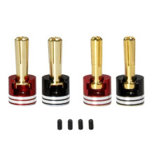 Welding-Free Hard Shell Metal Heatsink Bullet Plugs & Grips 4mm/5mm Set for 1/10 Off-Road Truck RC Car Upgrade Parts