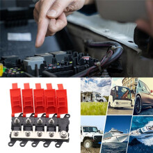 4 Way Distribution Block 200A Bolt Fuse Type Power Distribution Marine SUV BDFS MIDI Fuse Holder for Car Truck RV