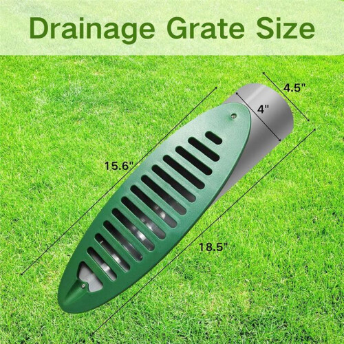 Rejilla de Drenaje Angular de 4 Pulgadas para Jardín, Emisor de Drenaje Angular, Tubo de Drenaje con Pendiente Angular, Paquete de 2 2