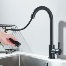 Rubinetto da Cucina Estraibile, Flessibile, con Montaggio A Parete, per Acqua Calda e Fredda, con Ugello per La Doccia A Getto