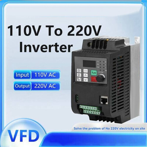 2.2KW VFD Frequency Converter Single Phase 110V Input to 3 Phase 220V Output Motor Variable Speed Power Controller 1