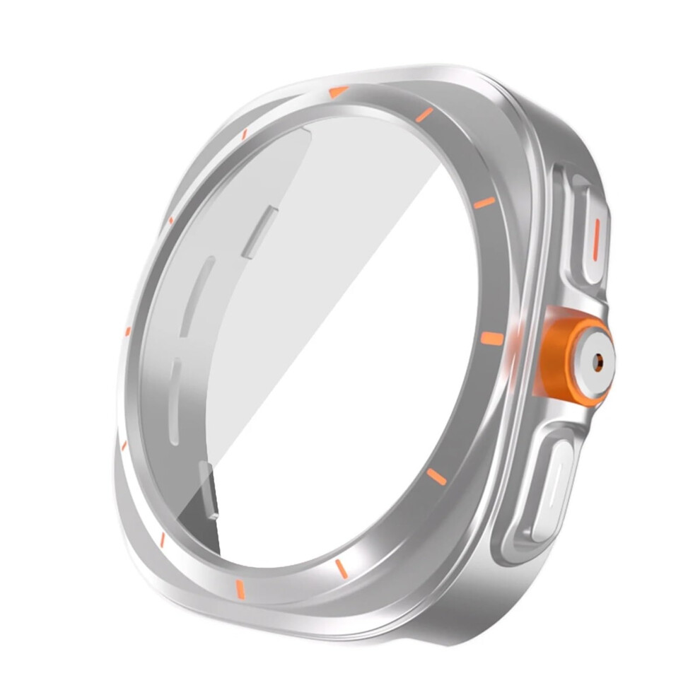 Case With Tempered Glass Screen Protector, Precise Fit For Samsung Galaxy Watch 6 44Mm Silver 9169991089447