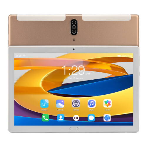 Tablet Android Octa Core de 10,1 polegadas com tela HD, bateria de longa duração, Wi-Fi de banda dupla, Bluetooth, 2 em 1, teclado e slot para 2