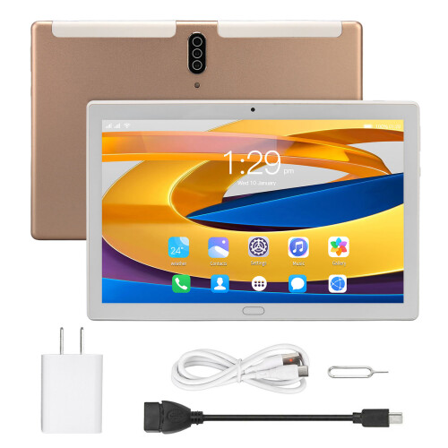 Tablet Android Octa Core de 10,1 polegadas com tela HD, bateria de longa duração, Wi-Fi de banda dupla, Bluetooth, 2 em 1, teclado e slot para