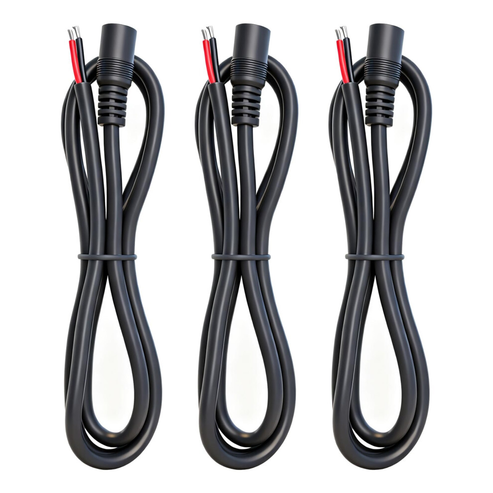 3Pack 3.3Ft 16Awg Dc Power Cable 5.5Mm X 2.5Mm Female Jack For Cctv Camera Dvr Led 9092120874488