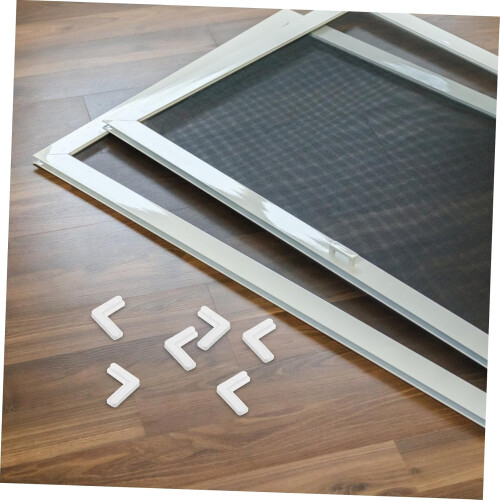 50pcs Window Screen Corner Brackets Kit Plastic Right Angle Connectors Secure 90 Frame Fit 1