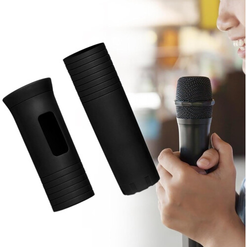 Microphone Protective Sleeve with NonSlip Grip and DropResistant Design, Universal Fit Black 1